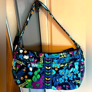 Vera Bradley Midnight Blues Floral Patterned Shoulder/Crossbody Quilted Bag